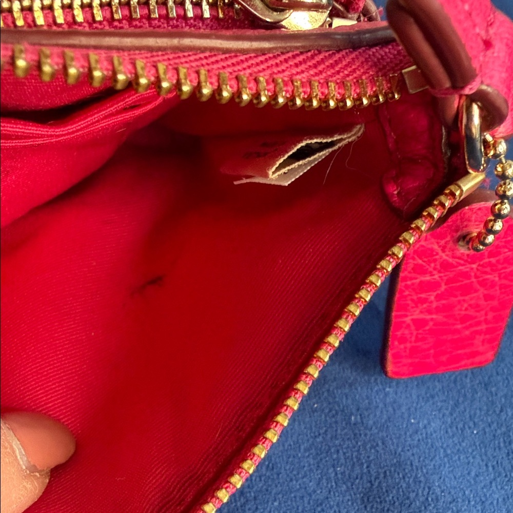 Coach Fuchsia Leather Wristlet - Picture 7 of 8